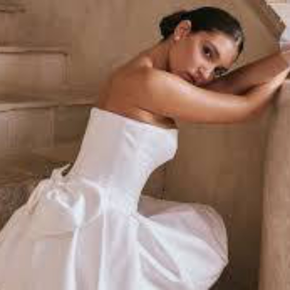 House of CB Noele Bow Strapless Satin Minidress - Picture 13 of 14